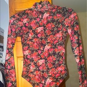 Good American Mesh Mock Neck Bodysuit